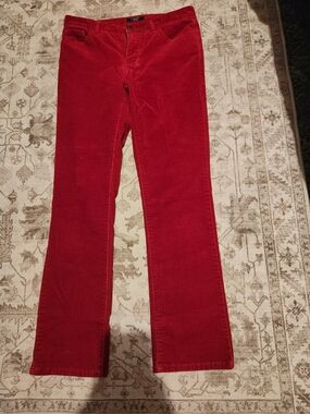 Chaps Red Corduroy Wide-Leg Jeans